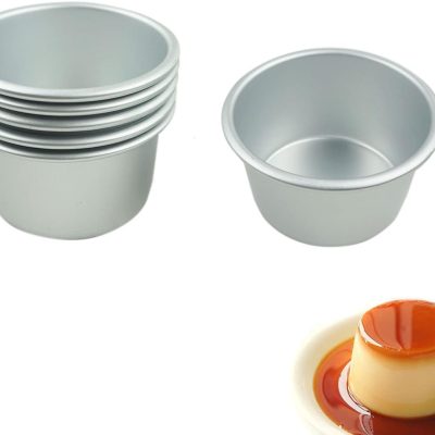 6 Packs Popover Pan， Large Individual Mold, Aluminium Pudding Cup, Chocolate Molten Mould, Raspberry Souffle Baking Maker, Brownie Tumbler -for Pie, Egg Tart, Cake (Size 3.4"x 2")