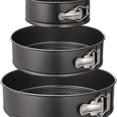 Springform Pan Set of 3 Non-stick Leakproof Round Cake Pan Set Includes 3 Pieces 6" 8" 10"