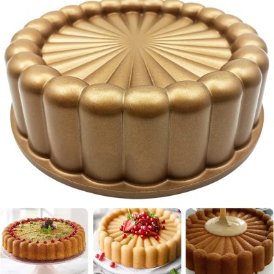 Cake Mold, 9 Inch Cake Pan Aluminium Kitchen Accessories Decoration Christmas Wedding Valentine’s 3D  Cake Pan (Flower Shape)